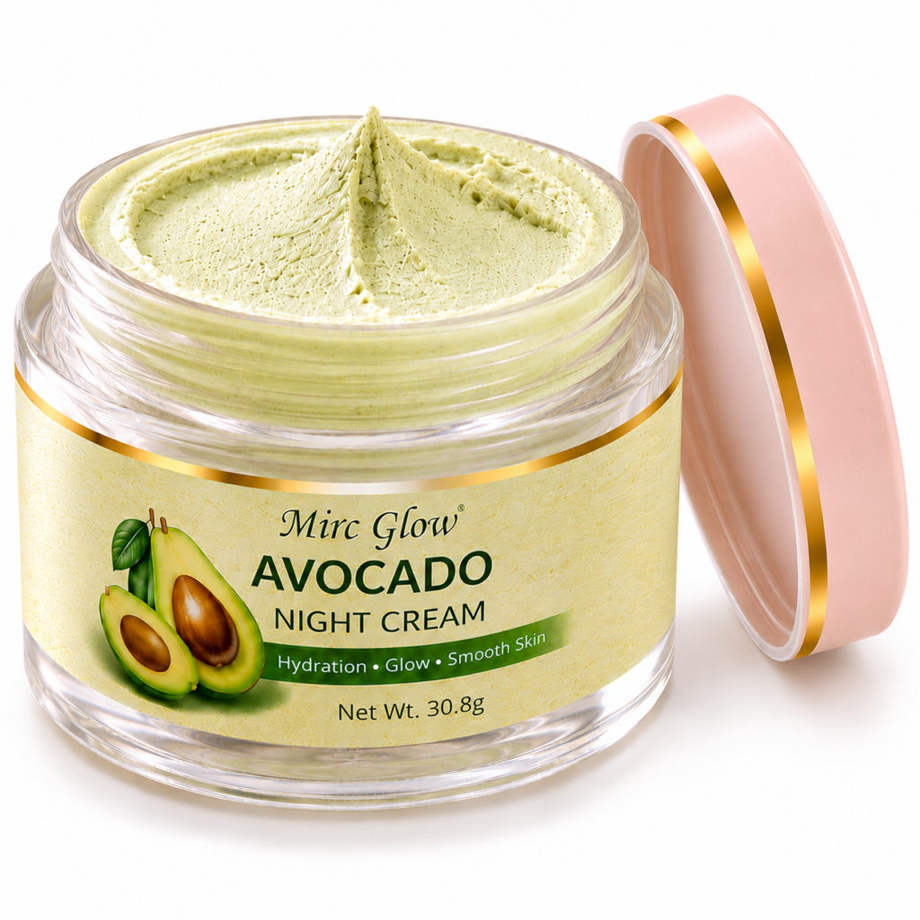 MIRC GLOW avocado night cream with avocado, aloe vera, vitamin B3 and kojic acid, 30.8g